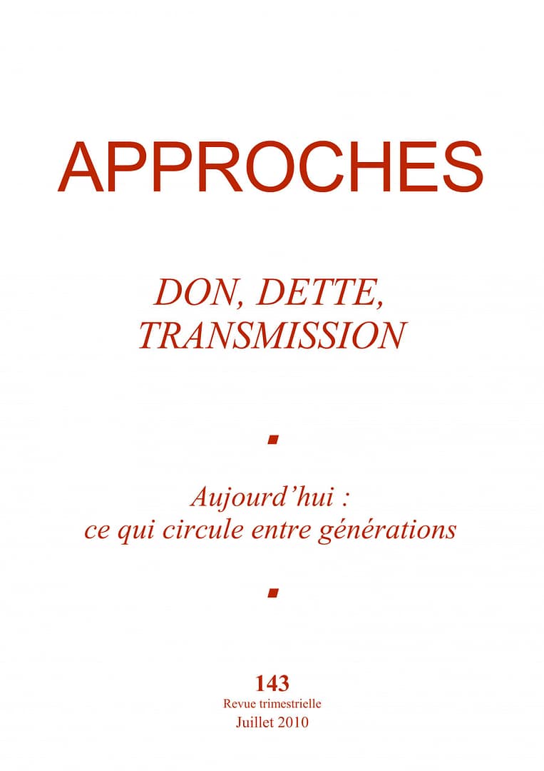 N°143 - Don, dette, transmission