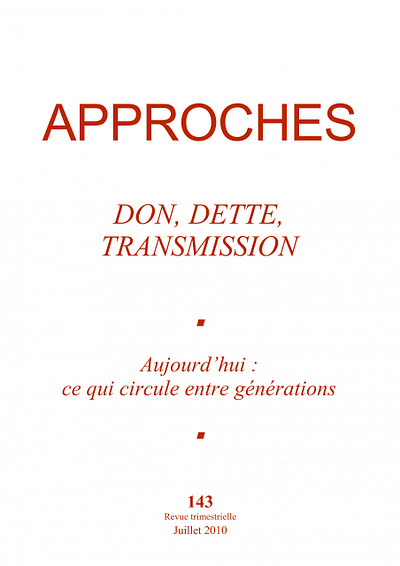 N°143 - Don, dette, transmission